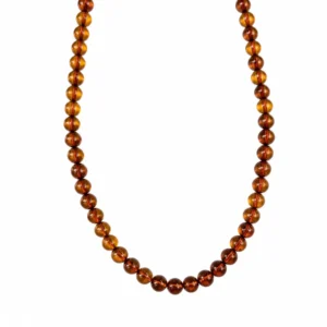 CL150020110 Colar Âmbar Cognac Bolas 6 mm