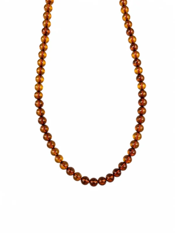 Colar Âmbar Cognac Bolas 6 mm