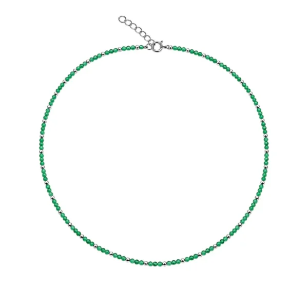 Colar Pedras Naturais Ónix Verde PF3447OV