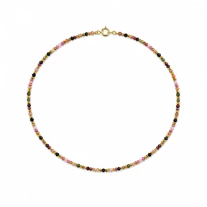 CL2374507 Colar Pedras Naturais Turmalinas Multicolor PF3448TM