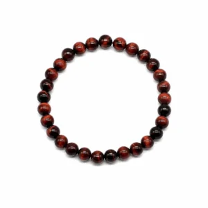 PE150004114 Pulseira Olho de Tigre Vermelho - DETERMINAÇÃO PRESERVERANÇA EQUILÍBRIO