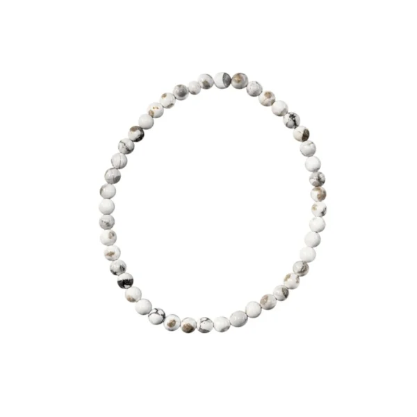 Pulseira Pedra Natural Howlite - PAZ PROTEÇÃO CRESCIMENTO ESPIRITUAL