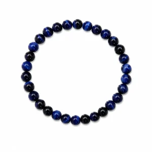 PE150053114 Pulseira Pedra Natural Olho Tigre Azul - CORAGEM RELAXAMENTO PROTEÇÃO