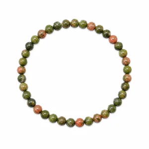 PE150065114 Pulseira Pedra Natural Unakita - EQUILIBRIO UNIÃO MUDANÇA
