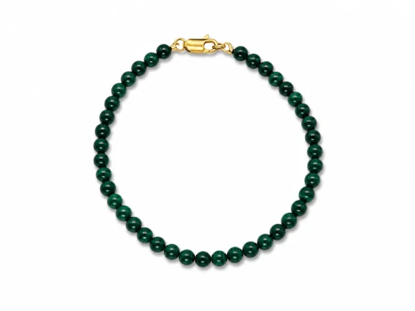 PE21984114 Pulseira Pedra Natural Malaquite - CURA TRANSFORMAÇÃO EQUILÍBRIO