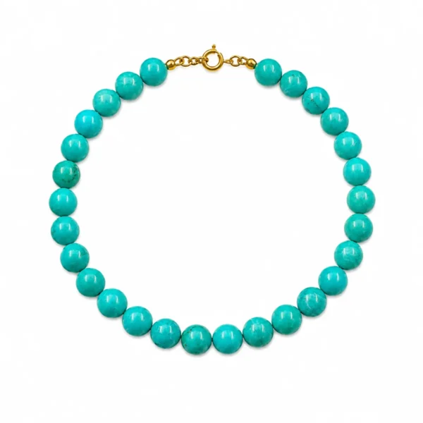 PE22199114 Pulseira Pedra Natural Turquesa - CURA PROTEÇÃO “MESTRE CURADOR”