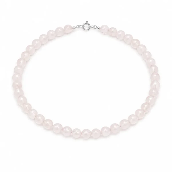 PE22201114 Pulseira Pedra Natural Qz Rosa - AMOR HARMONIA PAZ