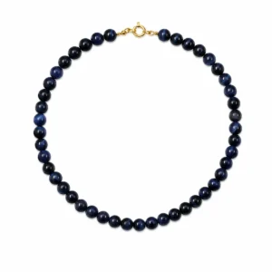 PE22204114 Pulseira Pedra Natural Olho Tigre Azul - CORAGEM RELAXAMENTO PROTEÇÃO