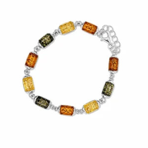 PE22258110 Pulseira Prata e Âmbar Tricolor
