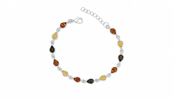 PE22259110 Pulseira Prata e Âmbar Tricolor
