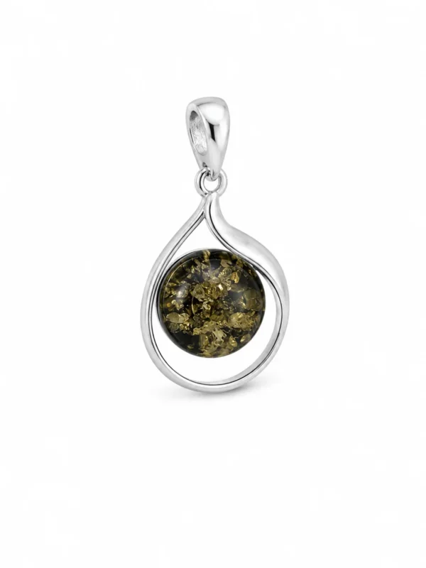 be24664110 Medalha Prata e Âmbar Verde