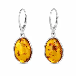 br24308110 Brincos Prata Âmbar Cognac