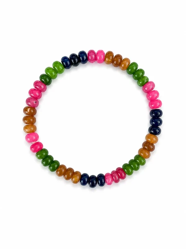 pe150026114 Pulseira Pedra Natural Jade Multicolor - CONFIANÇA ACEITAÇÃO SAÚDE