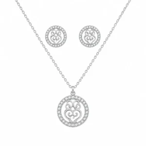 CJ2011751 Conjunto Colar e Brincos Coração de Viana 5490880109