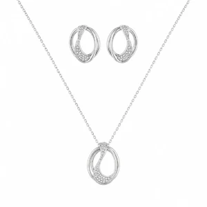 CJ2022151 Conjunto Brincos e Colar com Zircónias