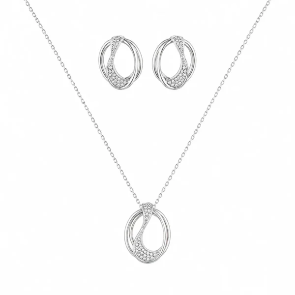 Conjunto Brincos e Colar com Zircónias