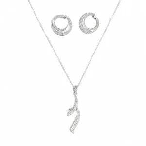 CJ2023351 Conjunto Colar e Argolas com Zircónias
