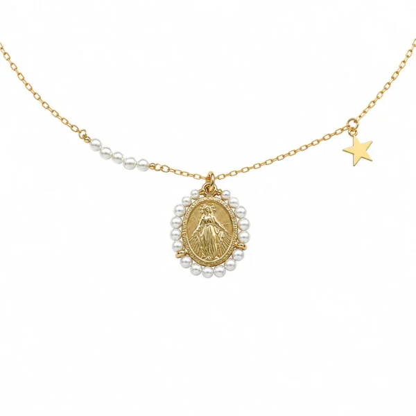 Colar Prata Dourada Nossa Senhora das Graças 19CLPE275D