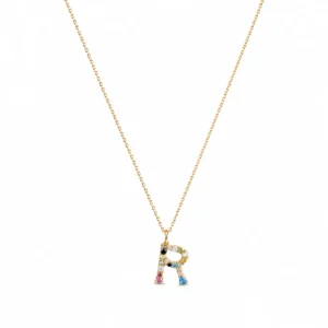 CL2152559 Colar Prata Dourada Inicial R P0604-R