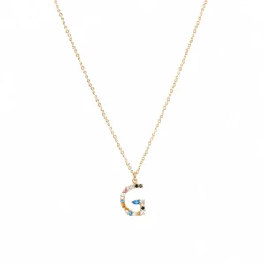 CL2154859 Colar Prata Dourada Inicial G P0604-G