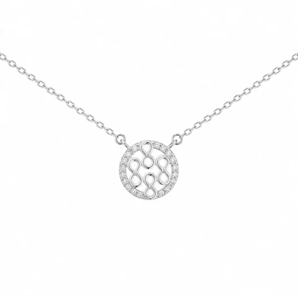 Colar Infinitos Aro com Zircónias PCL000763
