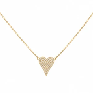 CL2360991 Colar Prata Dourada Coração com Zircónias PCOLA
