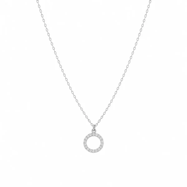 Colar Circulo Aberto com Zircónias