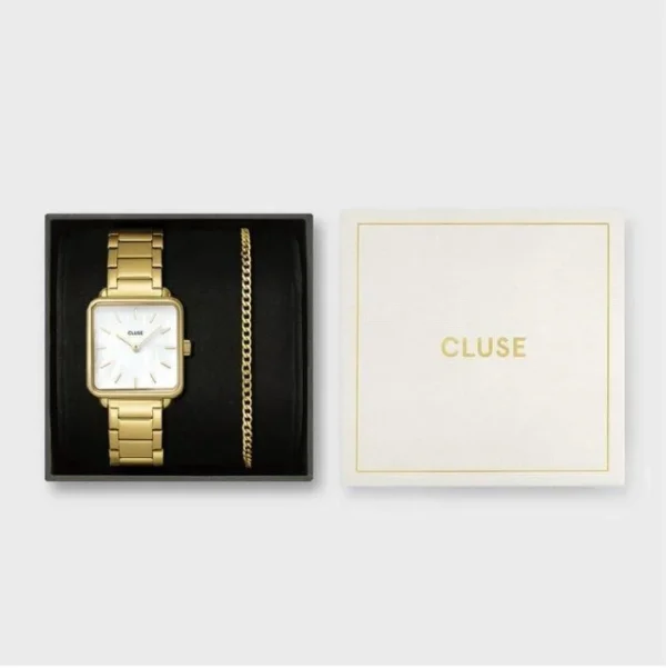 Conjunto Relogio CLUSE + Pulseira La Tétragone Watch Steel, Gold Colour CG10327