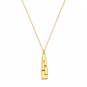 cl2331858 Colar Prata Dourada Quadrados Entrelaçados 19CLS1353D