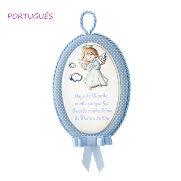 Medalha de Berço Anjo da Guarda Azul c/ Música EV5104/06PC