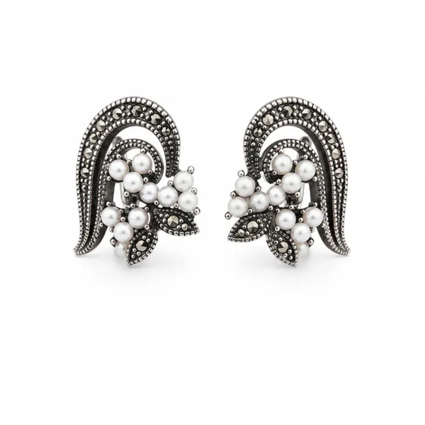 Brincos Art Deco com Aljofres