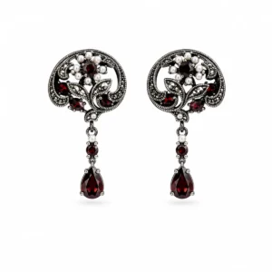 BR2325007 Brincos Art Deco com Granadas e Aljofres