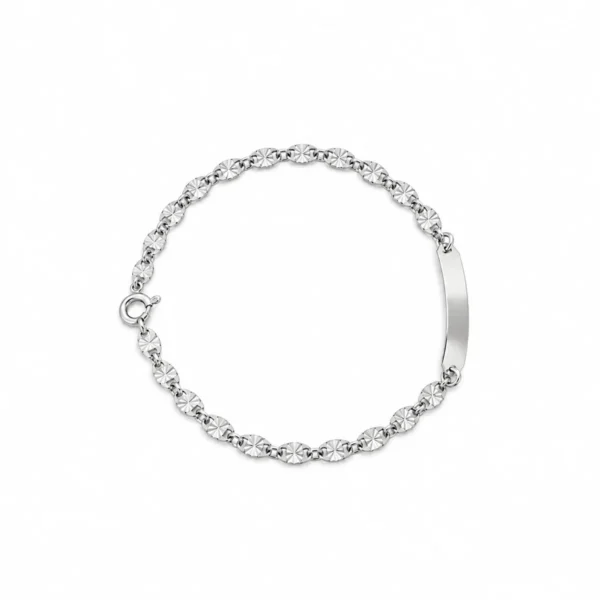 Pulseira Prata Criança com Chapa "Valentina"