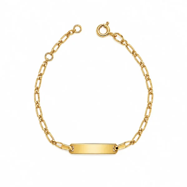 Pulseira Prata Dourada com Chapa 1+1